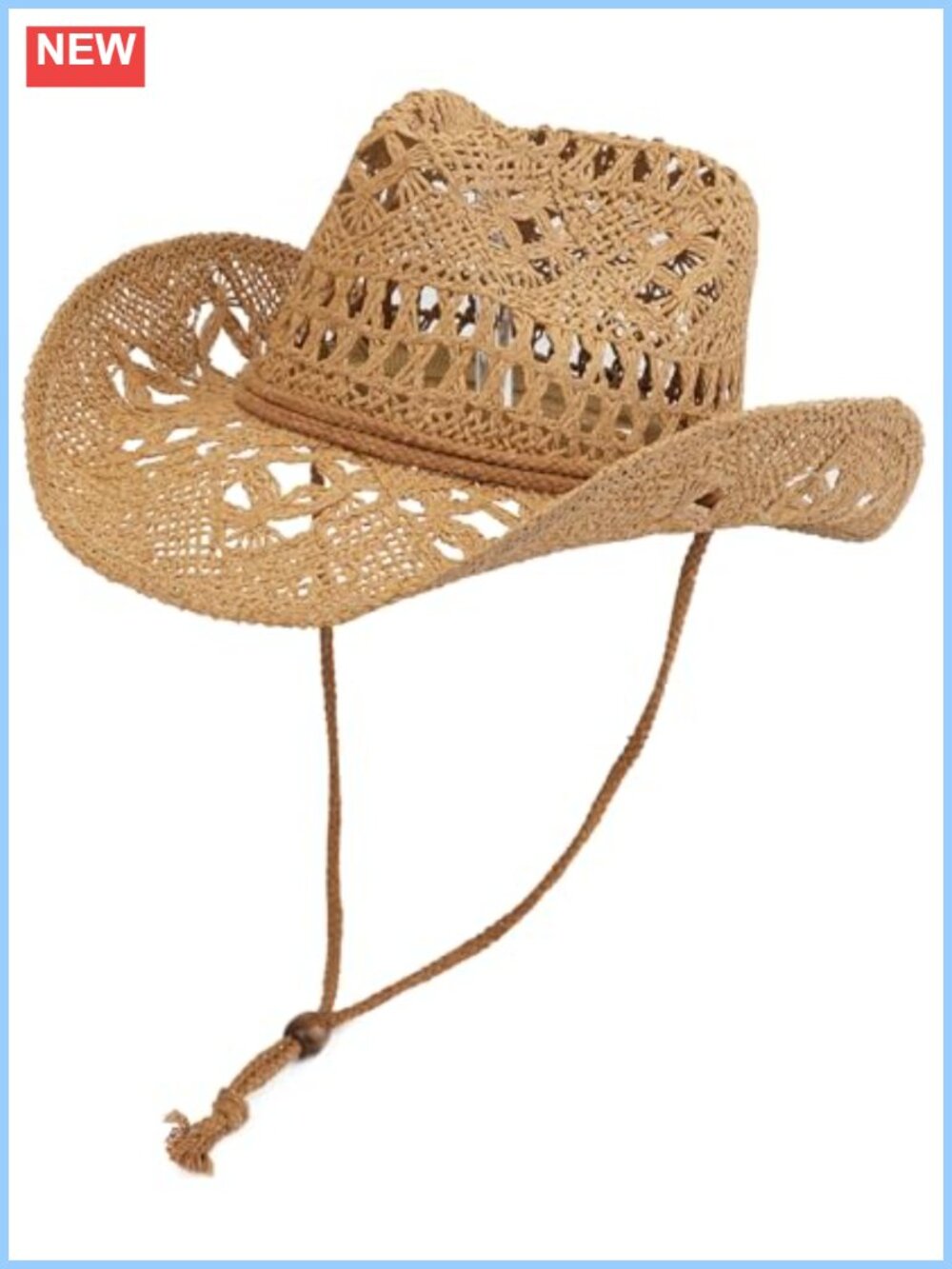 Straw Cowboy Hat Shapeable Wide Brim Sun Beach Western Cowgirl